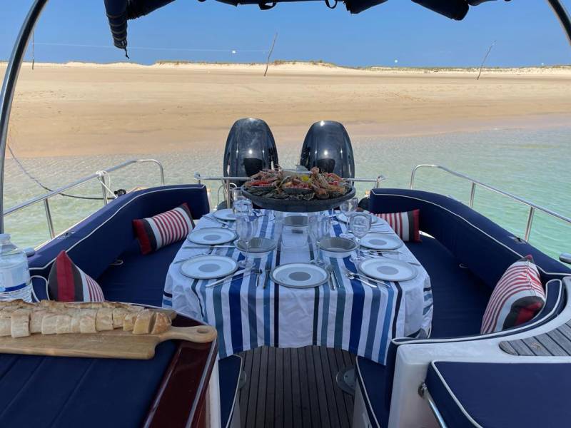 Dégustation d'un plateau de fruits de mer sur le banc d'arguin